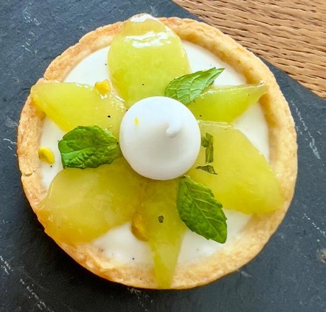 Melonen Tartlettes mit Melonen Sorbet